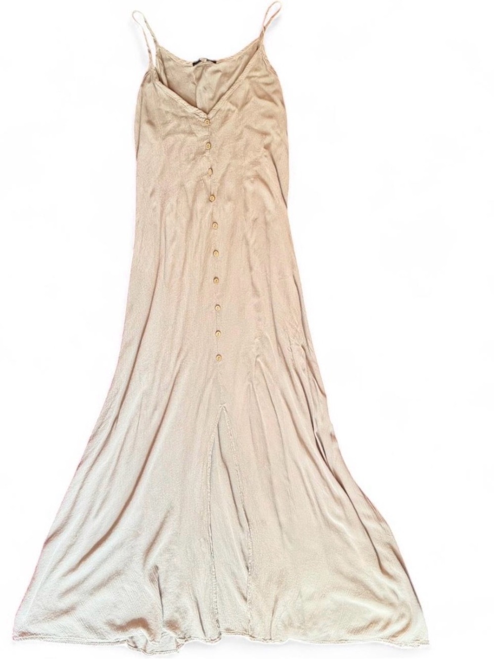 Final Touch Champagne Beige Midi Slip Dress